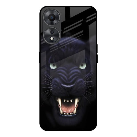 Angry Black Leopard Oppo A58 5G Glass Back Cover Online