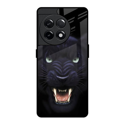 Angry Black Leopard OnePlus 11R 5G Glass Back Cover Online