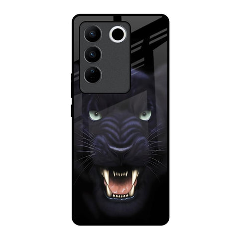 Angry Black Leopard Vivo V27 5G Glass Back Cover Online