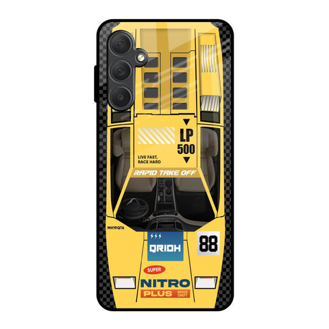 Yellow Racing Car Samsung Galaxy M54 5G Glass Back Cover Online