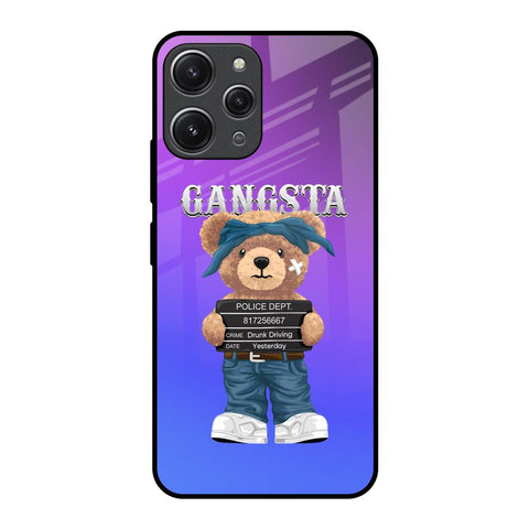 Gangsta Bear Redmi 12 Glass Back Cover Online