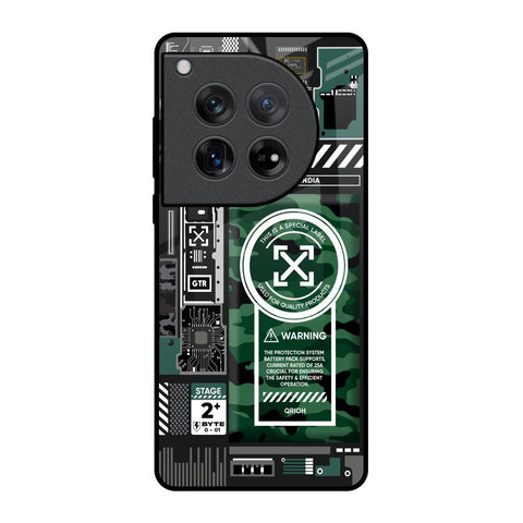 Green Camo Circuit Oneplus 12 Glass Back Cover Online