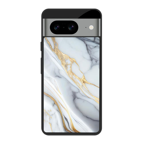 White Grey Marble Google Pixel 8 Glass Cases & Covers Online