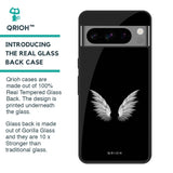 White Angel Wings Glass Case for Google Pixel 8 Pro