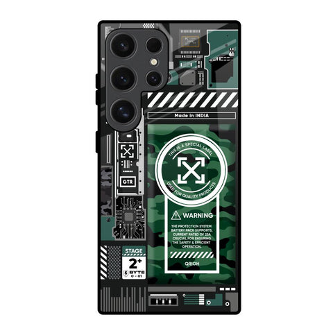 Green Camo Circuit Samsung Galaxy S24 Ultra 5G Glass Back Cover Online