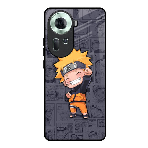 Orange Chubby Oppo Reno11 5G Glass Back Cover Online