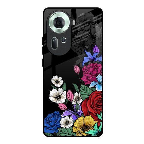 Rose Flower Bunch Art Oppo Reno11 5G Glass Back Cover Online