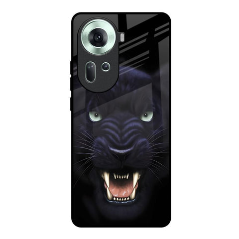 Angry Black Leopard Oppo Reno11 5G Glass Back Cover Online