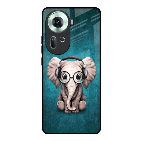 Adorable Baby Elephant Oppo Reno11 5G Glass Back Cover Online