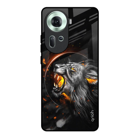 Aggressive Lion Oppo Reno11 5G Glass Back Cover Online