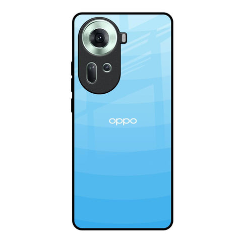 Wavy Blue Pattern Oppo Reno11 5G Glass Back Cover Online