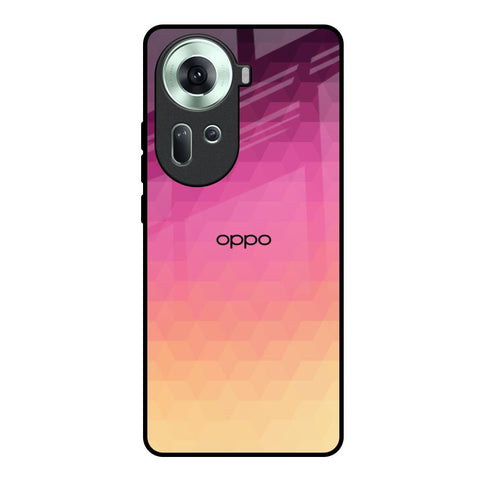 Geometric Pink Diamond Oppo Reno11 5G Glass Back Cover Online