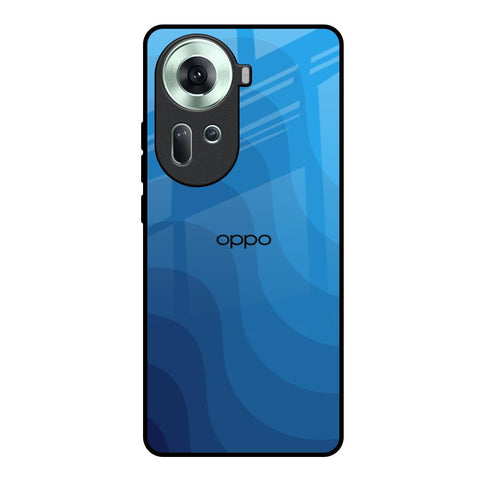 Blue Wave Abstract Oppo Reno11 5G Glass Back Cover Online