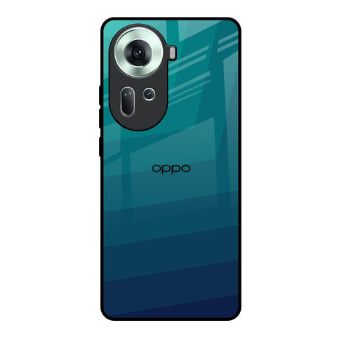 Green Triangle Pattern Oppo Reno11 5G Glass Back Cover Online