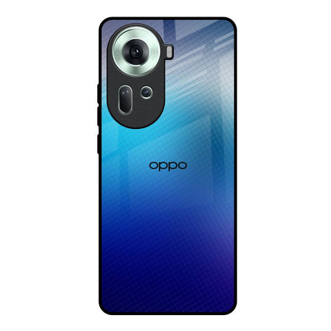 Blue Rhombus Pattern Oppo Reno11 5G Glass Back Cover Online