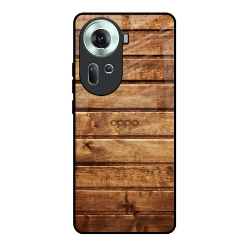 Wooden Planks Oppo Reno11 5G Glass Back Cover Online