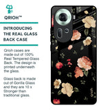 Black Spring Floral Glass Case for Oppo Reno11 5G