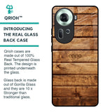 Wooden Planks Glass Case for Oppo Reno11 5G