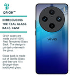 Blue Rhombus Pattern Glass Case for Vivo X100 Pro 5G