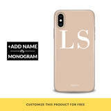 Beige Initials Customized Phone Cover