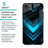 Vertical Blue Arrow Glass Case For iPhone 8
