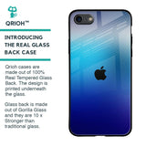 Blue Rhombus Pattern Glass Case for iPhone 8