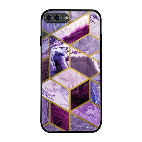 Purple Rhombus Marble iPhone 8 Plus Glass Back Cover Online