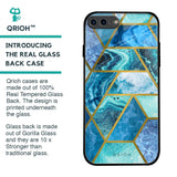 Turquoise Geometrical Marble Glass Case for iPhone 8 Plus