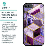 Purple Rhombus Marble Glass Case for iPhone 8 Plus