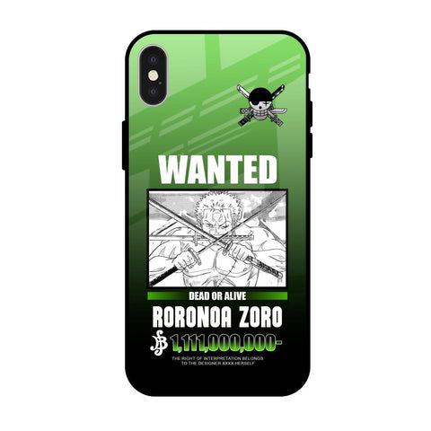 Zoro Wanted iPhone X Glass Back Cover Online