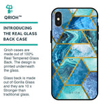 Turquoise Geometrical Marble Glass Case for iPhone X