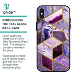 Purple Rhombus Marble Glass Case for iPhone X