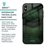Green Leather Glass Case for iPhone X
