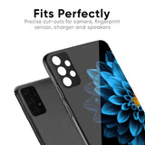 Half Blue Flower Glass Case for Vivo V25 Pro