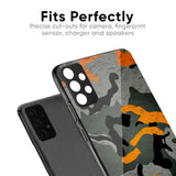 Camouflage Orange Glass Case For OPPO F21 Pro