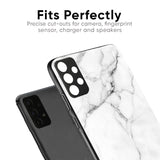 Modern White Marble Glass Case for Vivo Y15s