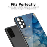 Blue Cool Marble Glass Case for Realme C21Y