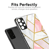 Geometrical Marble Glass Case for Oppo F17 Pro