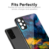 Multicolor Oil Painting Glass Case for Vivo Y15s