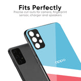 Pink & White Stripes Glass Case For Oppo F19s