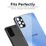 Vibrant Blue Texture Glass Case for Vivo V27 5G
