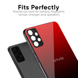 Maroon Faded Glass Case for Vivo V27 5G