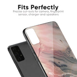 Pink And Grey Marble Glass Case For Poco M2 Pro