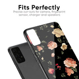 Black Spring Floral Glass Case for Samsung Galaxy A30s