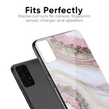 Pink & Gold Gllitter Marble Glass Case for Realme C2