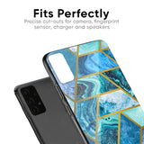 Turquoise Geometrical Marble Glass Case for Samsung Galaxy A30s