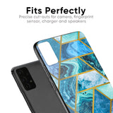 Turquoise Geometrical Marble Glass Case for Realme 3 Pro