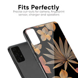 Lines Pattern Flowers Glass Case for Samsung Galaxy F41