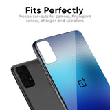 Blue Rhombus Pattern Glass Case for OnePlus 11 5G