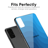 Blue Wave Abstract Glass Case for Oppo Reno 3